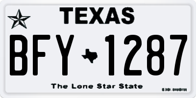 TX license plate BFY1287