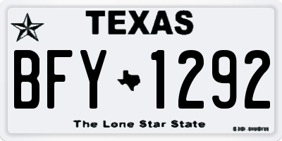 TX license plate BFY1292