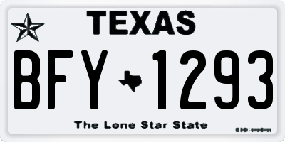 TX license plate BFY1293