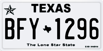 TX license plate BFY1296