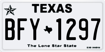 TX license plate BFY1297