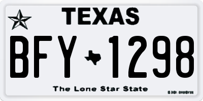 TX license plate BFY1298