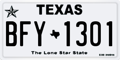 TX license plate BFY1301
