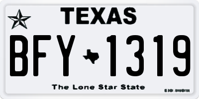 TX license plate BFY1319