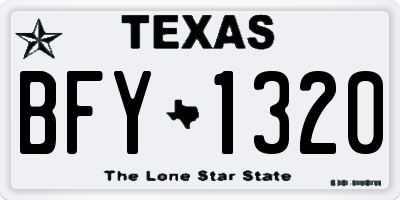 TX license plate BFY1320