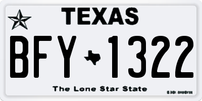 TX license plate BFY1322