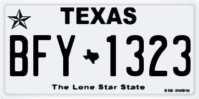 TX license plate BFY1323
