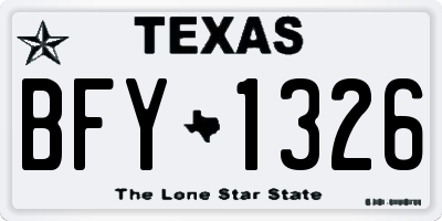 TX license plate BFY1326