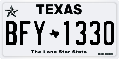 TX license plate BFY1330