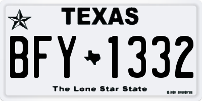 TX license plate BFY1332