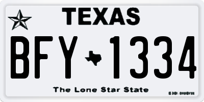 TX license plate BFY1334