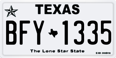 TX license plate BFY1335