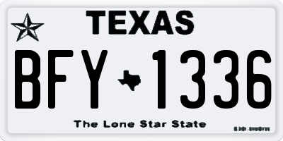 TX license plate BFY1336