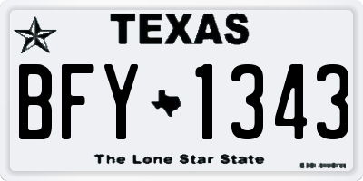 TX license plate BFY1343