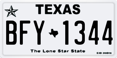TX license plate BFY1344