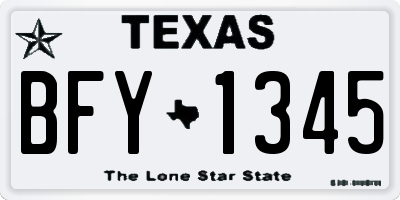 TX license plate BFY1345