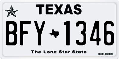 TX license plate BFY1346