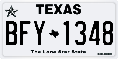 TX license plate BFY1348