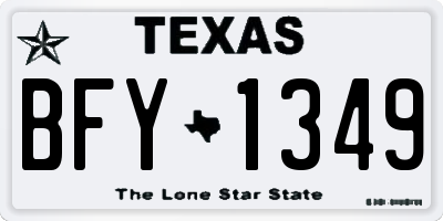 TX license plate BFY1349