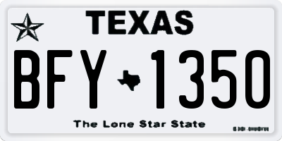 TX license plate BFY1350