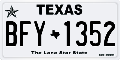 TX license plate BFY1352