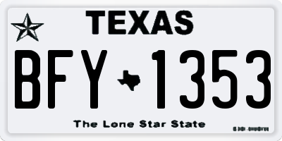 TX license plate BFY1353
