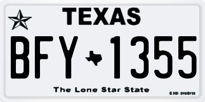 TX license plate BFY1355