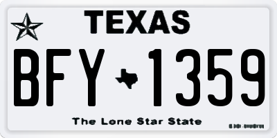 TX license plate BFY1359