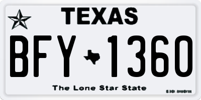TX license plate BFY1360