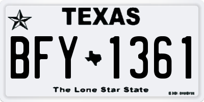 TX license plate BFY1361