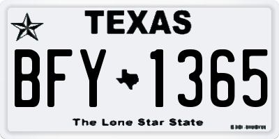 TX license plate BFY1365