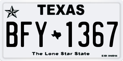 TX license plate BFY1367