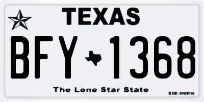 TX license plate BFY1368
