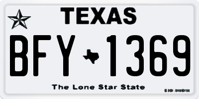 TX license plate BFY1369