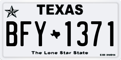 TX license plate BFY1371