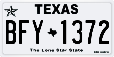 TX license plate BFY1372