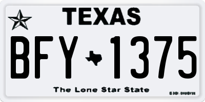 TX license plate BFY1375