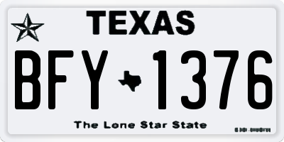 TX license plate BFY1376