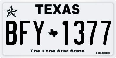 TX license plate BFY1377
