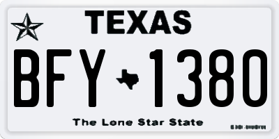 TX license plate BFY1380