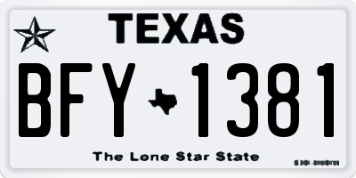 TX license plate BFY1381