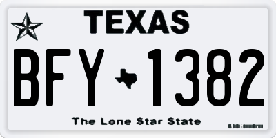 TX license plate BFY1382