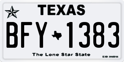TX license plate BFY1383