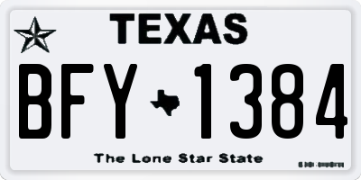 TX license plate BFY1384