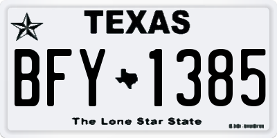 TX license plate BFY1385