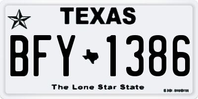 TX license plate BFY1386