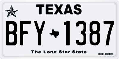 TX license plate BFY1387