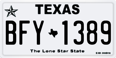 TX license plate BFY1389