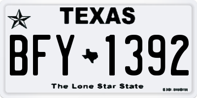 TX license plate BFY1392