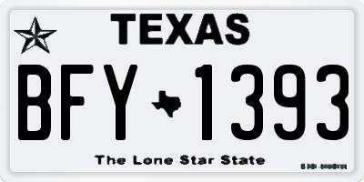 TX license plate BFY1393